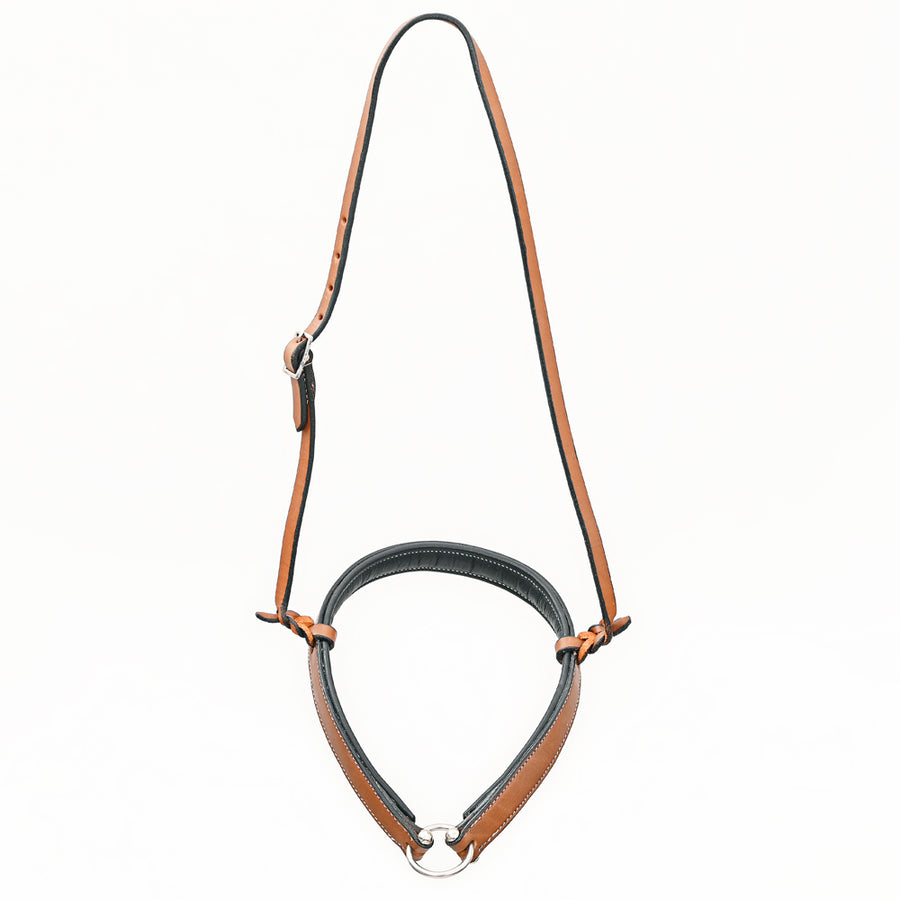 Bar H Equine Western Horse Genuine Leather Hand Tooled Nose band Brown