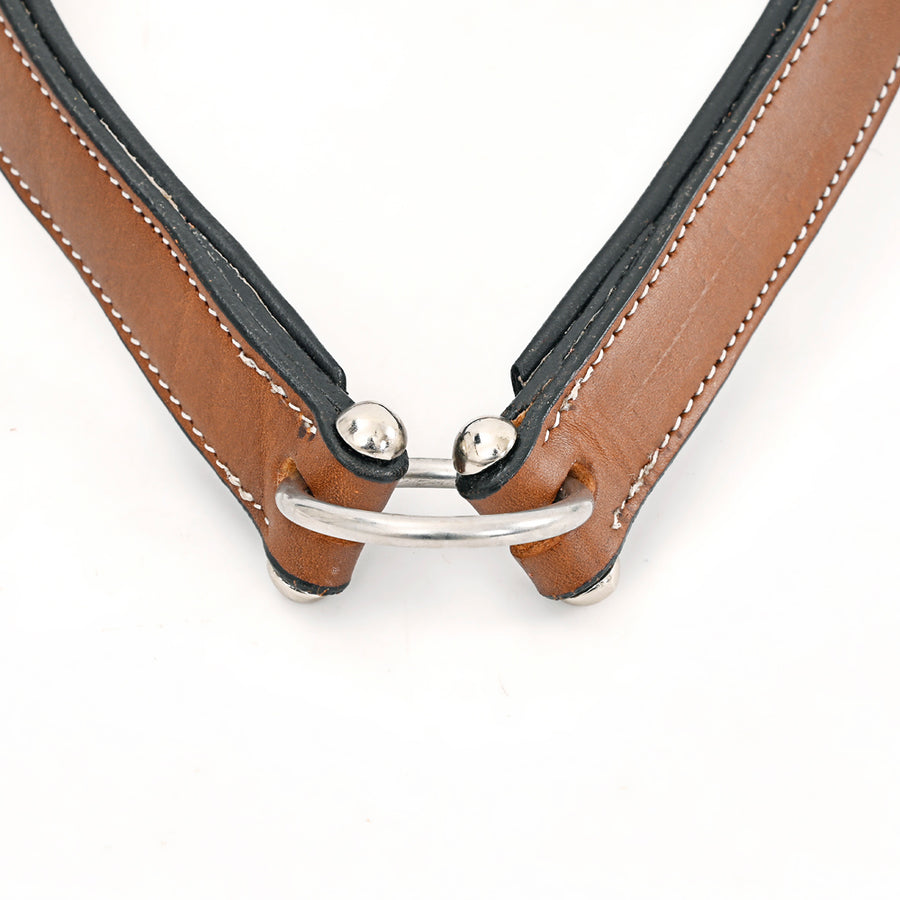 Bar H Equine Western Horse Genuine Leather Hand Tooled Nose band Brown