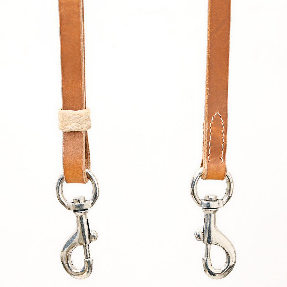 Bar H Equine Horse Slanted Stainless Steel Leather Bottom Stirrups Brown