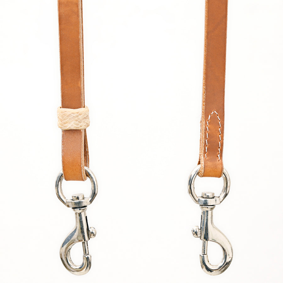 Bar H Equine Horse Genuine Leather Tie Downs Snap Ends Tan