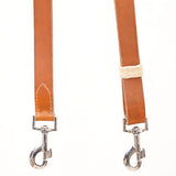 Bar H Equine Horse Genuine Leather Tie Downs Snap Ends Tan