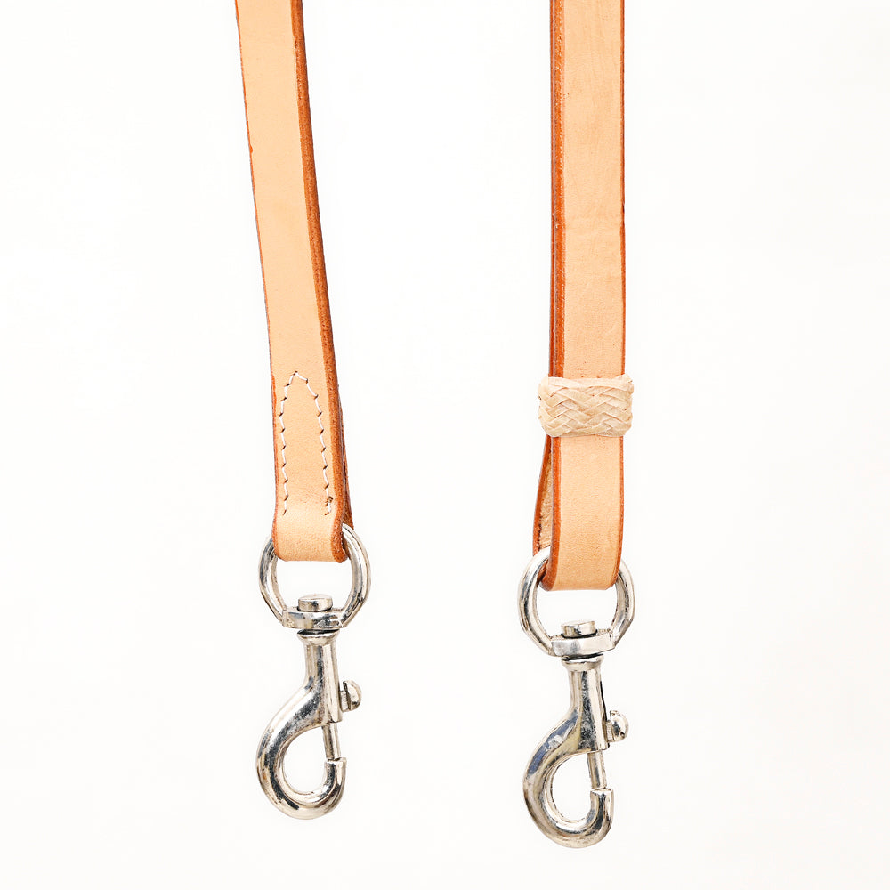 Bar H Equine Horse Genuine Leather Tie Downs Snap Ends Tan