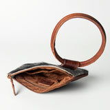 American Darling ADBGZ335A Wristlet Hand Tooled Hair On Genuine Leather women bag western handbag purse