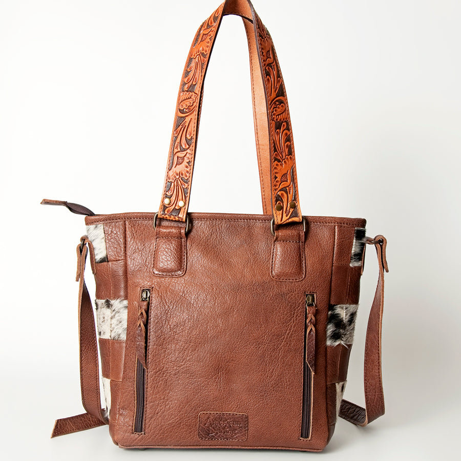 American Darling Tote Bag for Women, Hair-On Cowhide Western Bag, Premium Full Grain Leather with Fringes & YKK Zipper