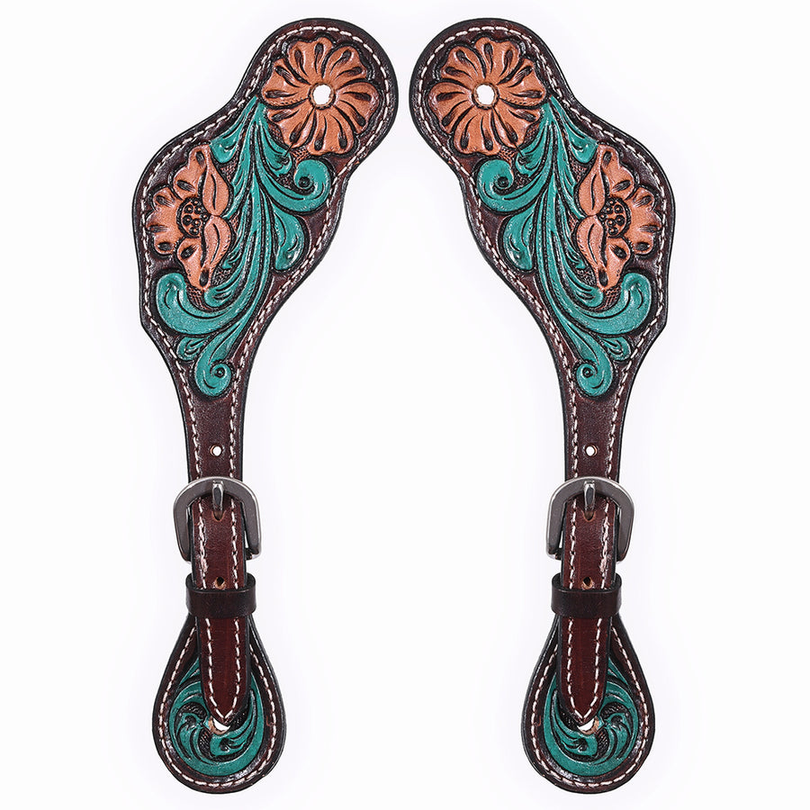 Bar H Equine Leather Spurs Straps for Adults Western Womens Spur Horse Riding Barrel Racing Show and Rodeo Strap Adult Women