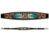 Bar H Equine American Leather Horse Saddle Tack One Ear Headstall | Breast Collar Browband Wither Strap Set for Horses BER117