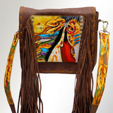 American Darling Crossbody Hand Painted Full Grain Genuine Leather Western Women Bag Handbag Purse |