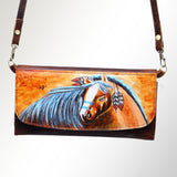 American Darling Wallet Hair on Full Grain Genuine Leather Western Women Bag | Handbag Purse Travel Clutch