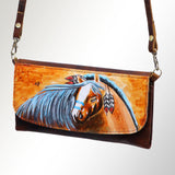 American Darling Wallet Hair on Full Grain Genuine Leather Western Women Bag | Handbag Purse Travel Clutch