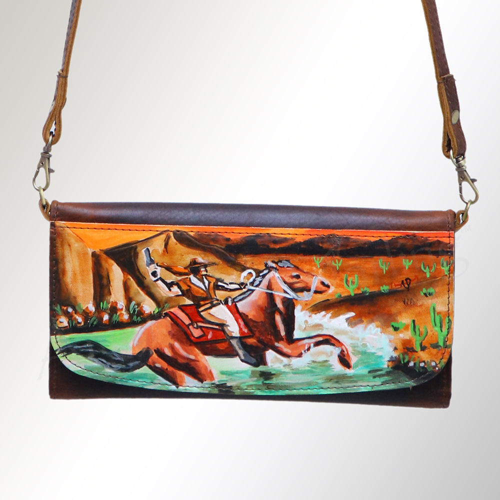 American Darling Wallet Hair on Full Grain Genuine Leather Western Women Bag | Handbag Purse Travel Clutch