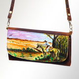 American Darling Wallet Hair on Full Grain Genuine Leather Western Women Bag | Handbag Purse Travel Clutch