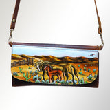 American Darling Wallet Hair on Full Grain Genuine Leather Western Women Bag | Handbag Purse Travel Clutch