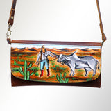 American Darling Wallet Hair on Full Grain Genuine Leather Western Women Bag | Handbag Purse Travel Clutch