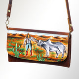 American Darling Wallet Hair on Full Grain Genuine Leather Western Women Bag | Handbag Purse Travel Clutch