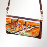 American Darling Wallet Hair on Full Grain Genuine Leather Western Women Bag | Handbag Purse Travel Clutch