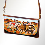 American Darling Wallet Hair on Full Grain Genuine Leather Western Women Bag | Handbag Purse Travel Clutch