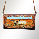 American Darling Wallet Hair on Full Grain Genuine Leather Western Women Bag | Handbag Purse Travel Clutch