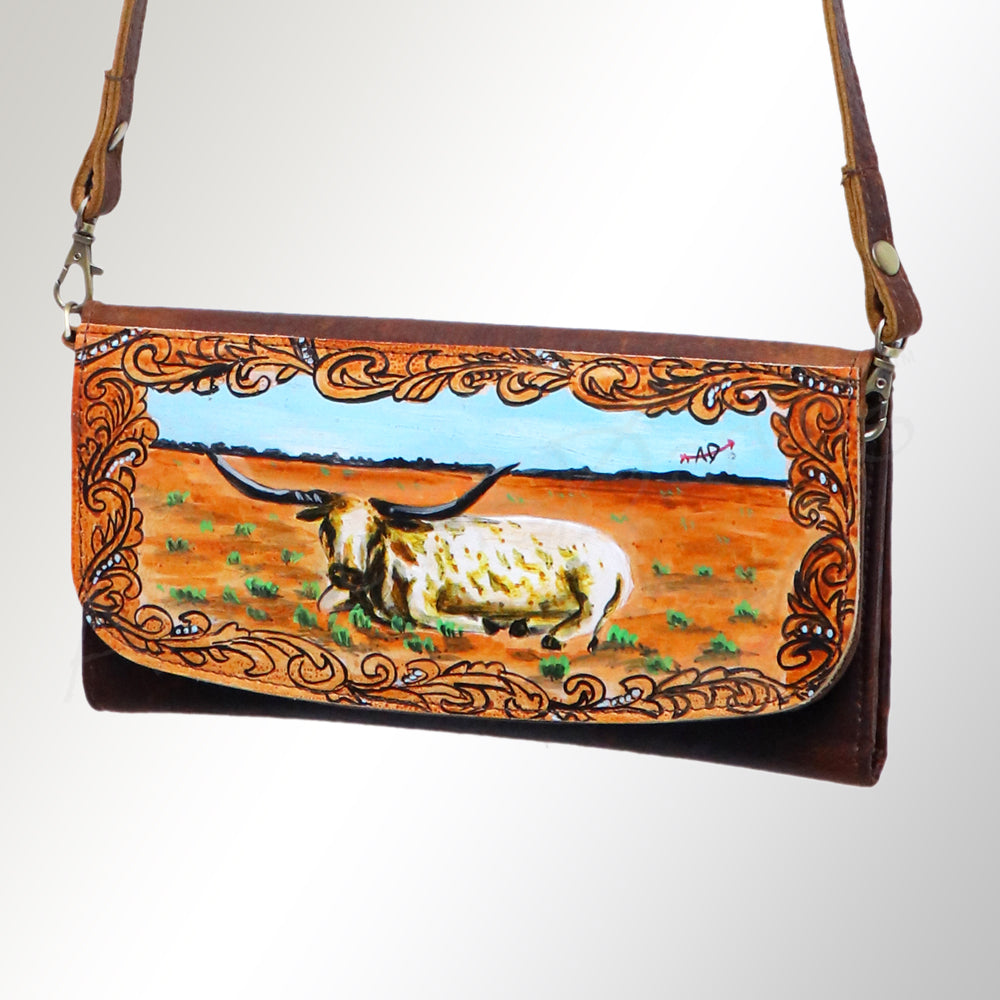 American Darling Wallet Hair on Full Grain Genuine Leather Western Women Bag | Handbag Purse Travel Clutch
