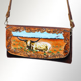 American Darling Wallet Hair on Full Grain Genuine Leather Western Women Bag | Handbag Purse Travel Clutch