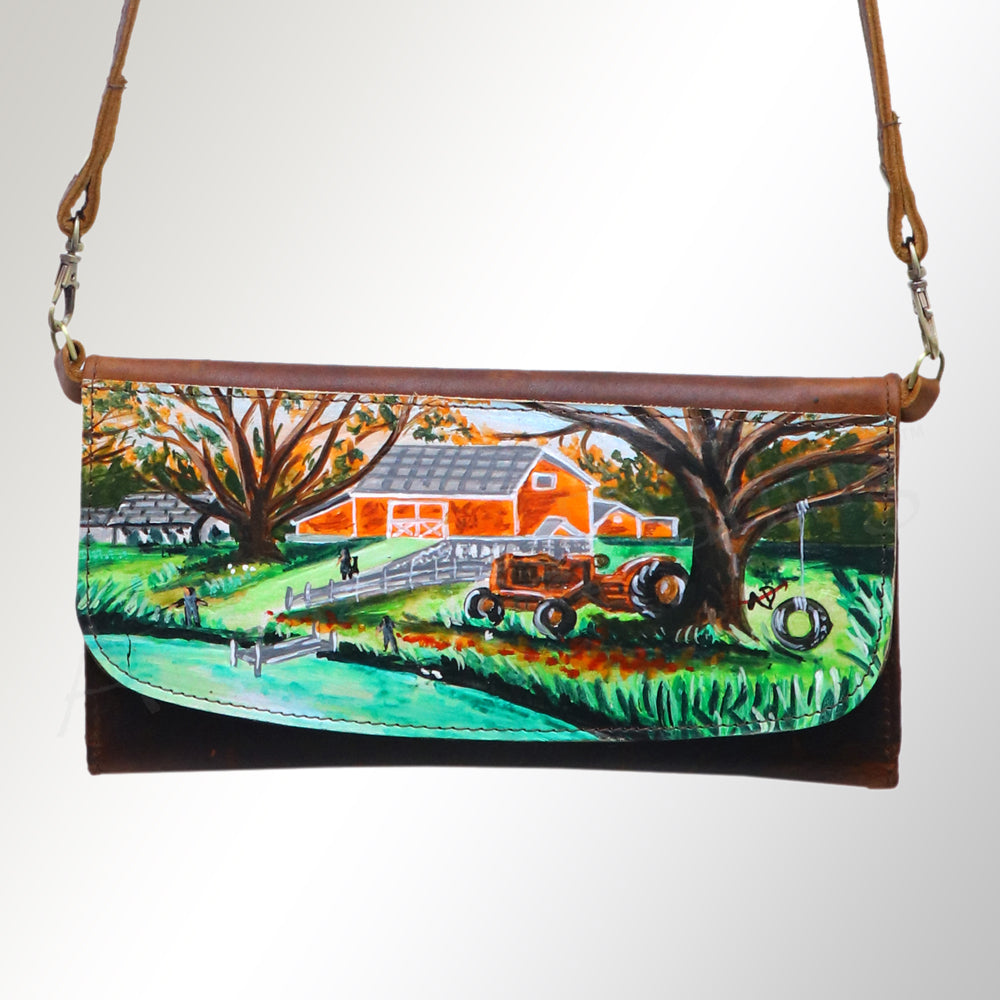 American Darling Wallet Hair on Full Grain Genuine Leather Western Women Bag | Handbag Purse Travel Clutch
