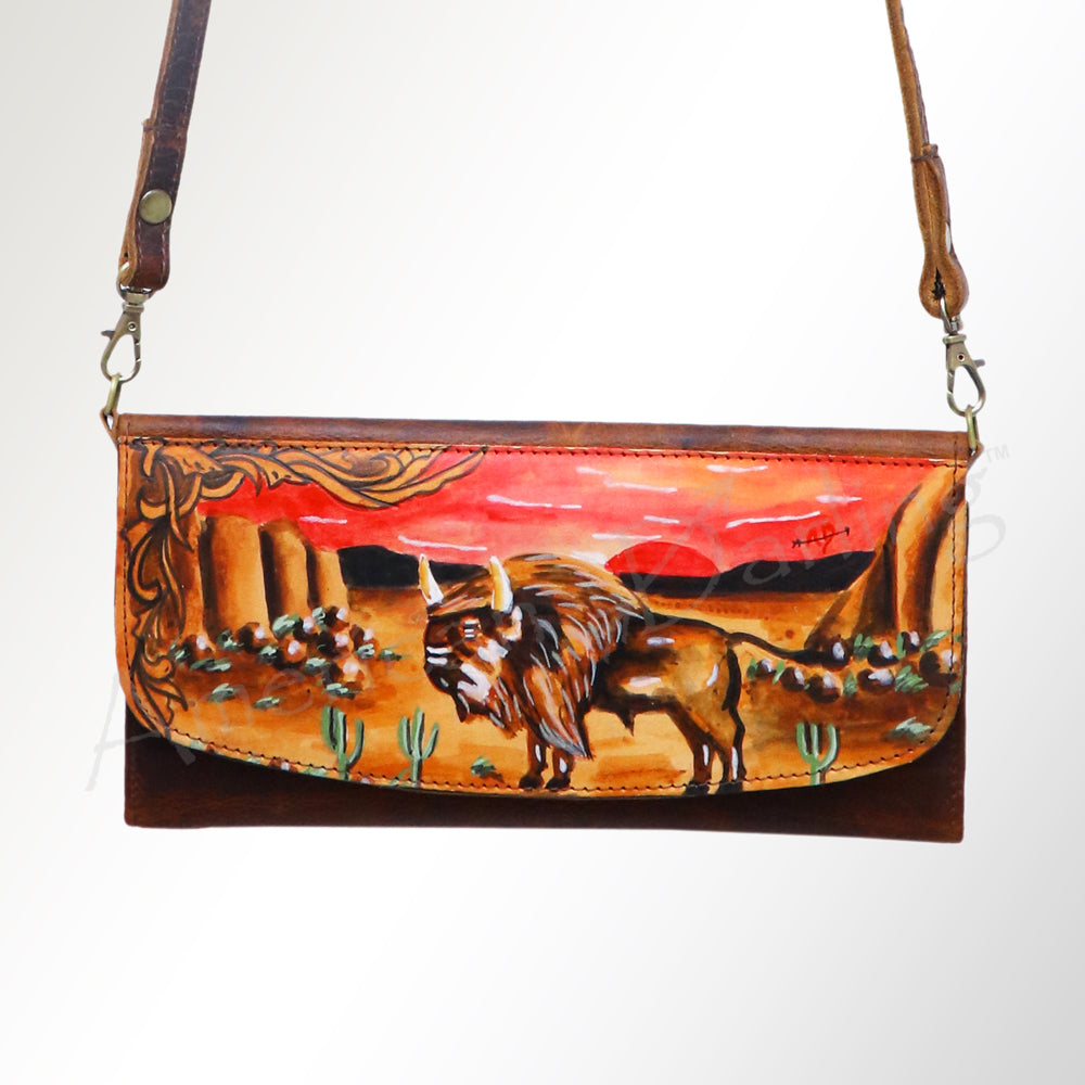 American Darling Wallet Hair on Full Grain Genuine Leather Western Women Bag | Handbag Purse Travel Clutch