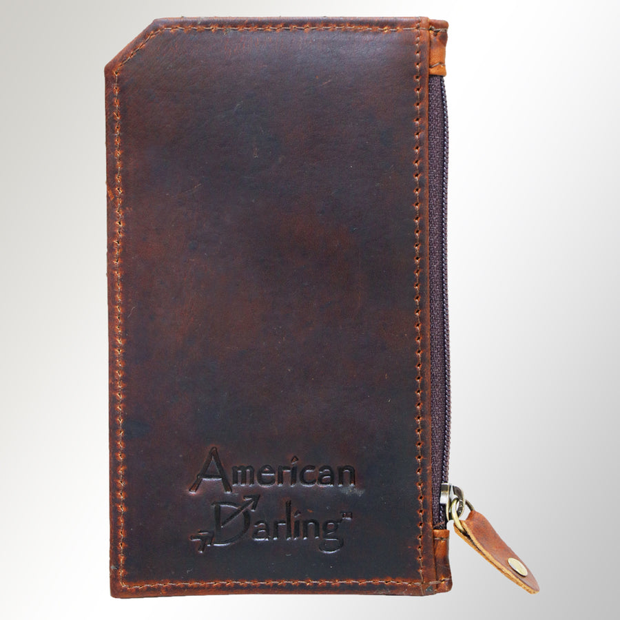 Ameran Darling Women's Card Holder Hnad Painted Full Grain Genuine Leather Handbag and Ladies Purse