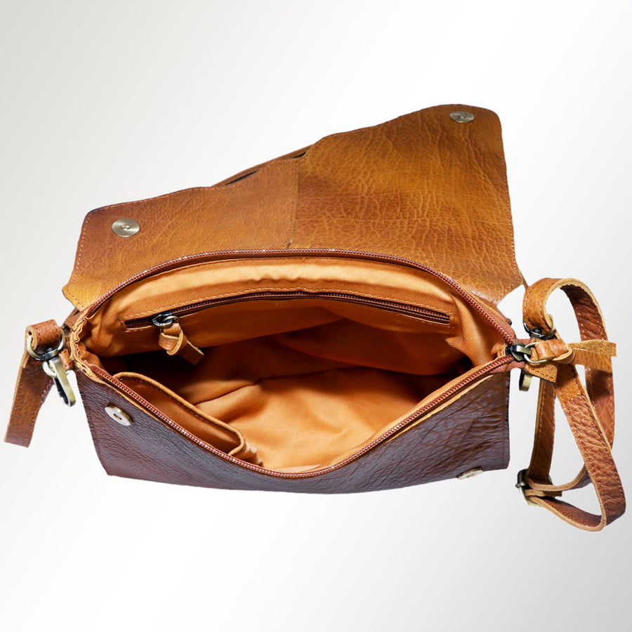 American Darling Cross body Bag, Hand Painted Western Horse Art, Genuine Full Grain Leather Purse, 7in X 4.5in X 12in