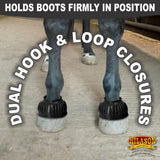 Hilason Western Horse PVC Ribbed Double Hook & Loop Leg Bell Boots