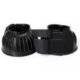 Hilason Western Horse PVC Ribbed Double Hook & Loop Leg Bell Boots