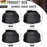 Hilason Western Horse PVC Ribbed Double Hook & Loop Leg Bell Boots
