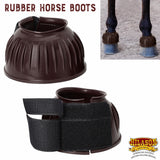 Hilason Western Horse PVC Ribbed Double Hook & Loop Leg Bell Boots