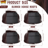 Hilason Western Horse PVC Ribbed Double Hook & Loop Leg Bell Boots