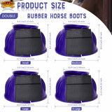 Hilason Western Horse PVC Ribbed Double Hook & Loop Leg Bell Boots