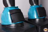 Hilason PVC Ribbed Double Hook and Loop Bell Boots Turquoise
