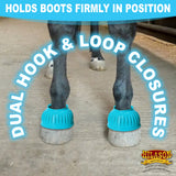 Hilason Western Horse PVC Ribbed Double Hook & Loop Leg Bell Boots