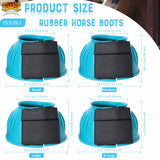 Hilason Western Horse PVC Ribbed Double Hook & Loop Leg Bell Boots