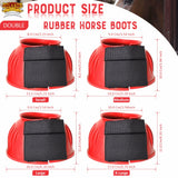 Hilason Western Horse PVC Ribbed Double Hook & Loop Leg Bell Boots