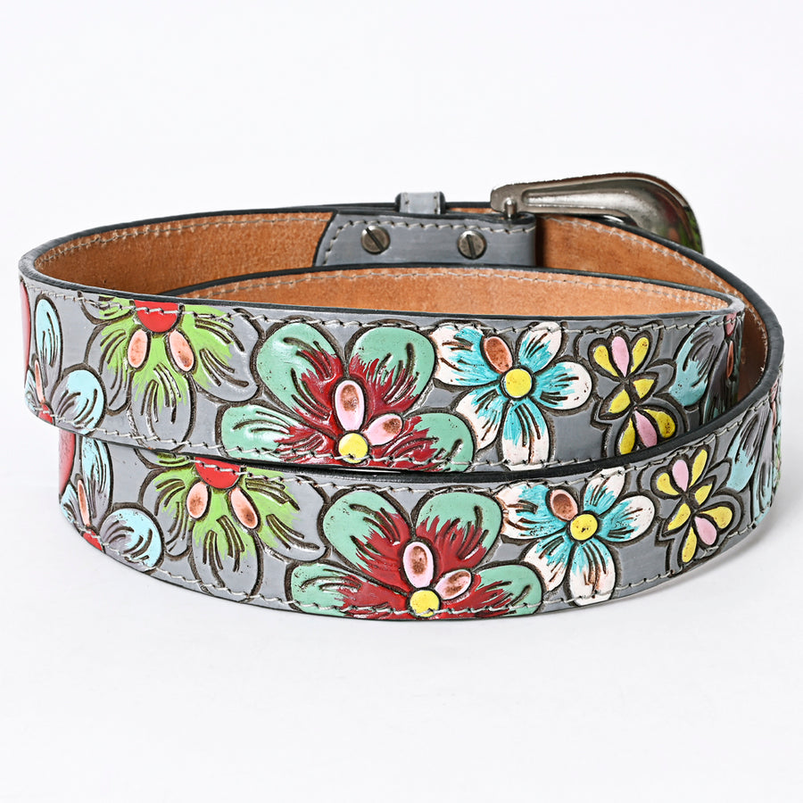 American Darling Beautifully Hand Tooled Tan Genuine Leather Belt Men and Women Western with Removable Buckle