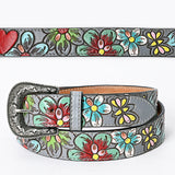 American Darling ADBLF121-L Beautifully Hand Tooled Genuine American Leather Belt Men and Women