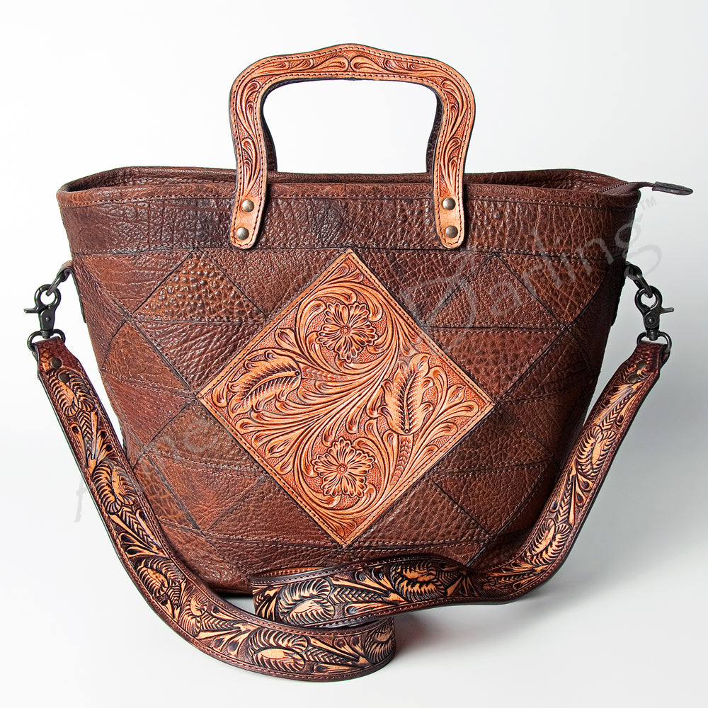 American Darling Tote Hand Tooled Genuine Leather Women Bag Western Handbag Purse