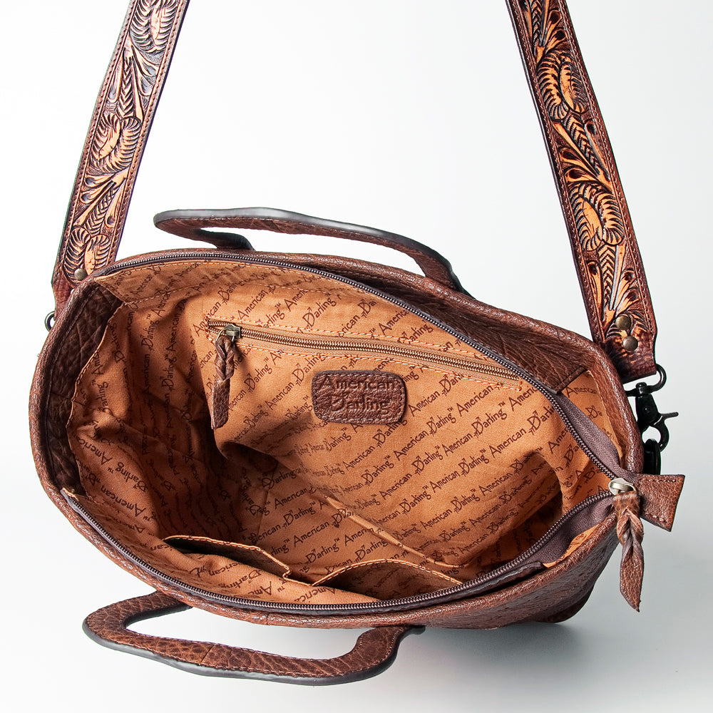 American Darling Tote Hand Tooled Genuine Leather Women Bag Western Handbag Purse