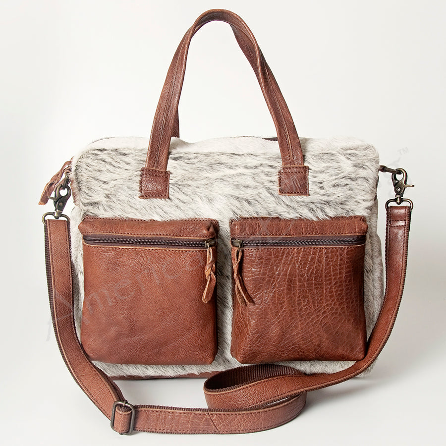 American Darling Tote Bag, Western Genuine Leather Hair-On Cowhide Handcrafted Purse with YKK Zipper, 16in Wide