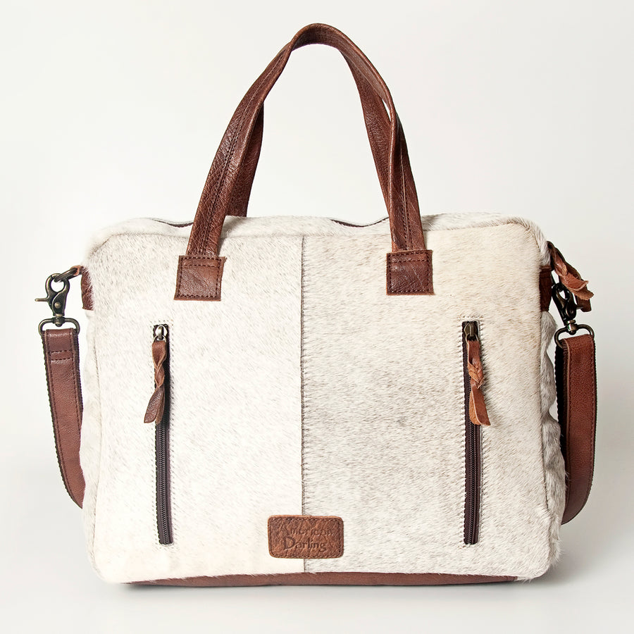 American Darling Tote Bag, Western Genuine Leather Hair-On Cowhide Handcrafted Purse with YKK Zipper, 16in Wide