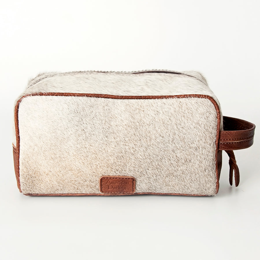 American Darling Toiletry Bag Handcrafted from Hair-On Cowhide and Genuine Leather with YKK Zipper and Large Capacity