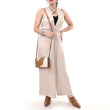 American Darling ORGANISER Upcycled Wool Genuine Leather women bag western handbag purse