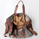 American Darling ADBGS174BRAH Duffel Hair On Genuine Leather women bag western handbag purse
