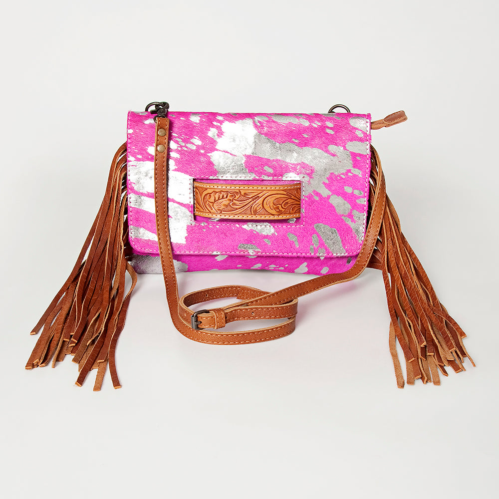 American Darling Clutch Hand Tooled Hair on Genuine Leather Western Women Bag Handbag Purse | Purses for Cute
