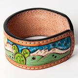 American Darling ADBRF159 Hand tooled carved Genuine Leather Bracelet women