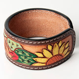 American Darling ADBRF160 Hand tooled carved Genuine Leather Bracelet women