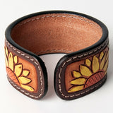 American Darling ADBRF160 Hand tooled carved Genuine Leather Bracelet women